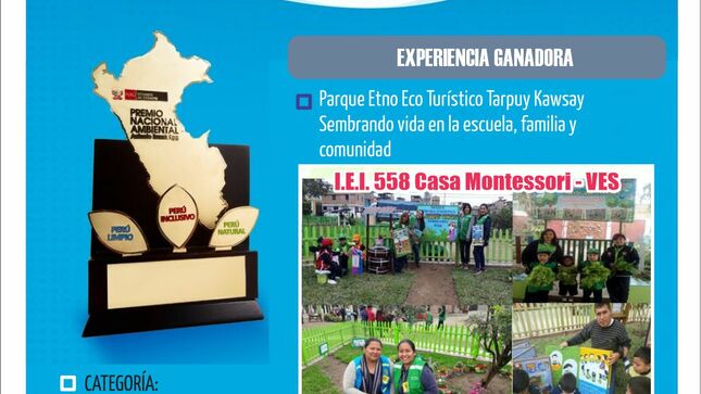 Inicial casa montessori gana premio nacional ambiental “antonio brack egg” - edición 2020