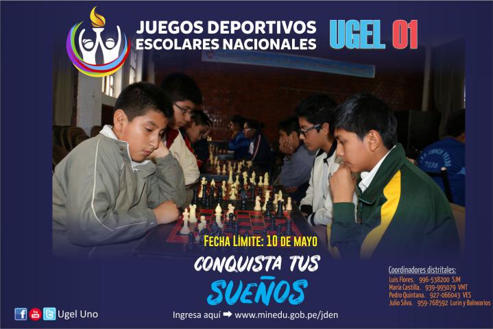 Inscribe a tu colegio en los juegos deportivos escolares nacionales 2019