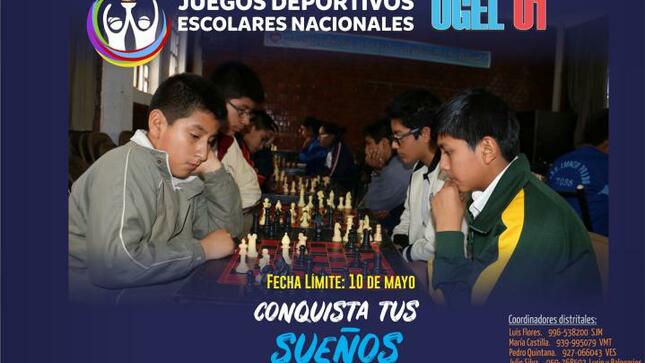 Inscribe a tu colegio en los juegos deportivos escolares nacionales 2019