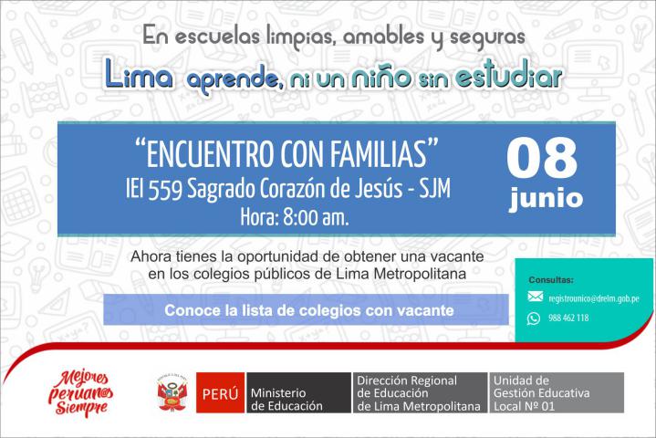 “encuentro con familias” en iei 559 sagrado corazón de jesús en sjm