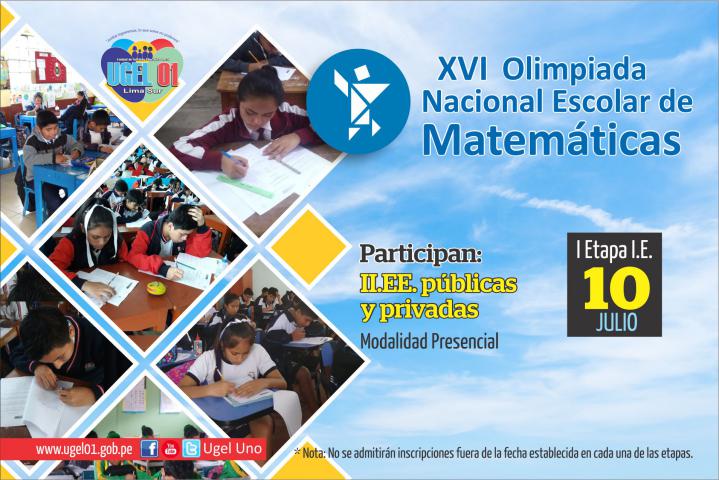 Xvi olimpiada nacional escolar de matemáticas