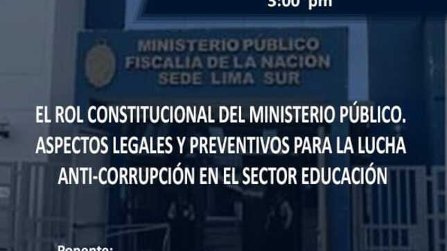 Charla sobre la lucha anticorrupción en el sector educación