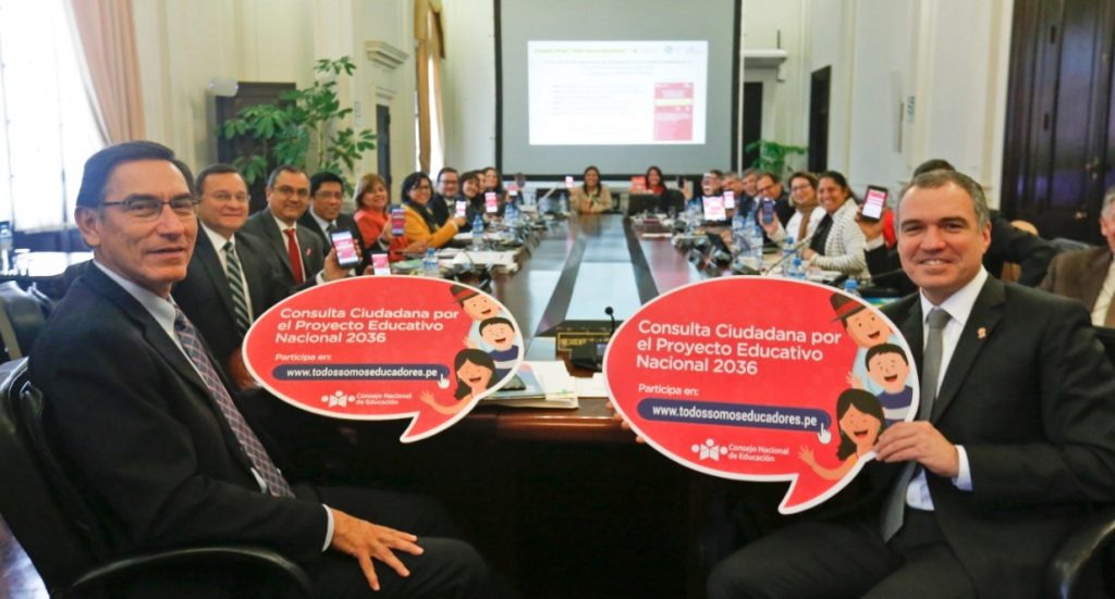 Presidente martín vizcarra y ministros de estado comparten sueños y compromisos por la educación