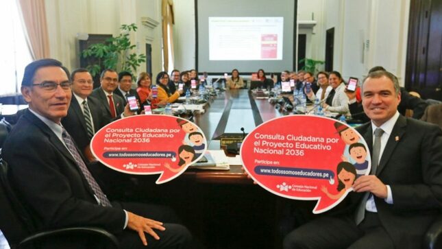 Presidente martín vizcarra y ministros de estado comparten sueños y compromisos por la educación