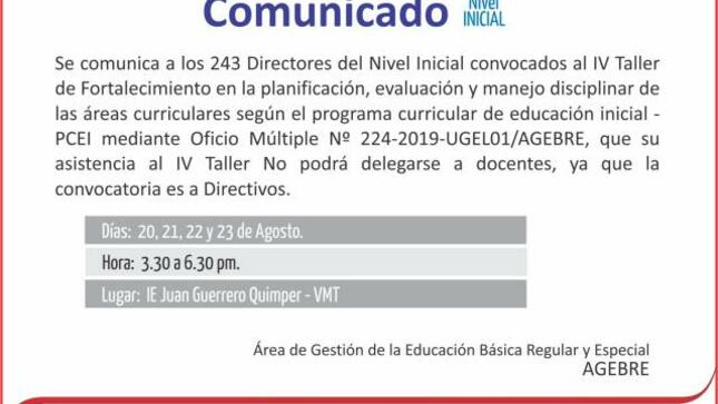 Taller de fortalecimiento en la planificación
