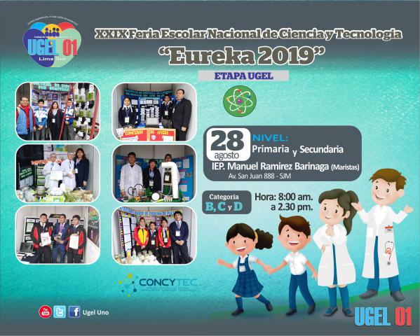 Feria escolar nacional de ciencia y tecnologia eureka 2019 - etapa ugel