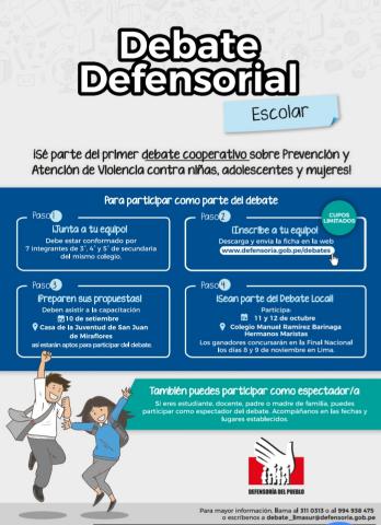 Inscribete y participa del debate defensorial escolar