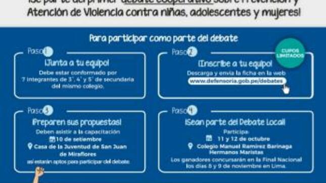Inscribete y participa del debate defensorial escolar