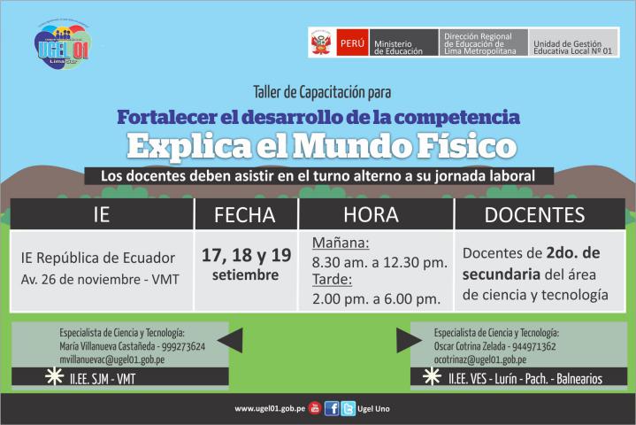 Taller “fortalecer el desarrollo de la competencia explica el mundo físico”