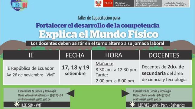 Taller “fortalecer el desarrollo de la competencia explica el mundo físico”
