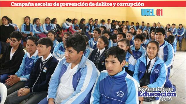 Campaña de concientización en ii.ee. sobre prevención de delitos
