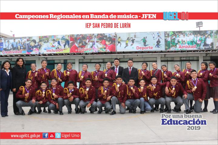 Campeones regionales en banda de música en juegos florales escolares nacionales