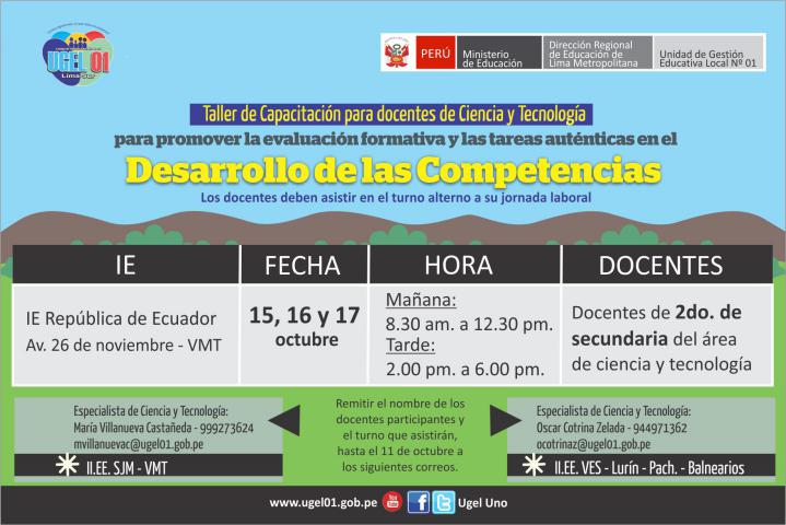 Taller “promover la evaluación formativa y las tareas auténticas en el desarrollo de las competencias”
