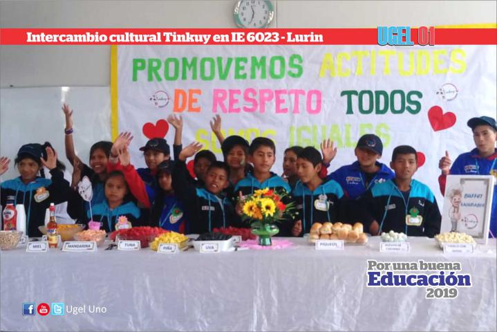 Intercambio cultural tinkuy en ie 6023 en lurin