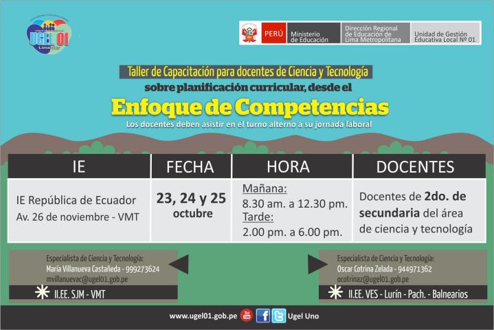 Taller “planificación curricular desde el enfoque por competencias”