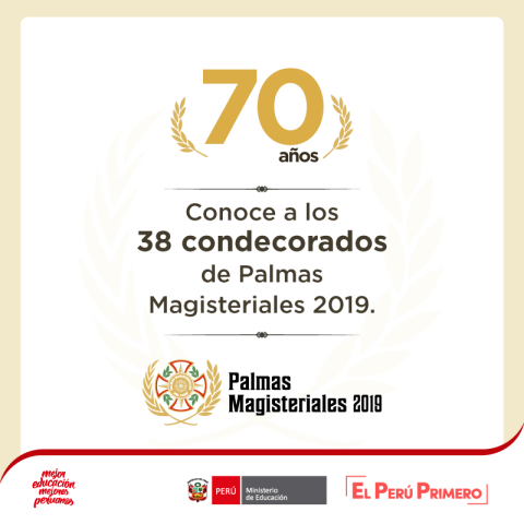Minedu distinguirá a 38 personalidades con las palmas magisteriales