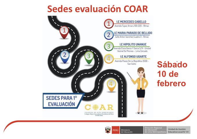 Sedes de evaluación del coar lima metropolitana fase i