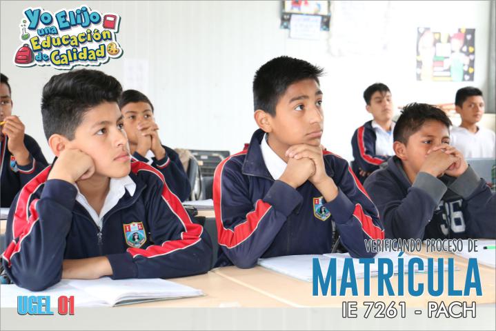 Proceso de matrícula en la ie 7261 – manchay