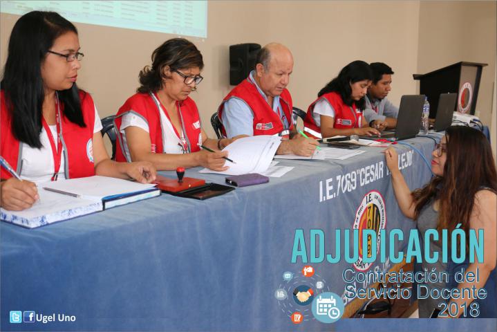 Nivel secundaria: adjudicación contrato del servicio docente 2018
