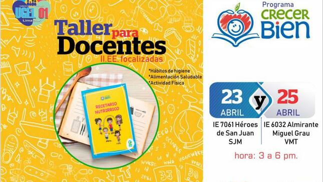Taller para docentes del programa “crecer bien”