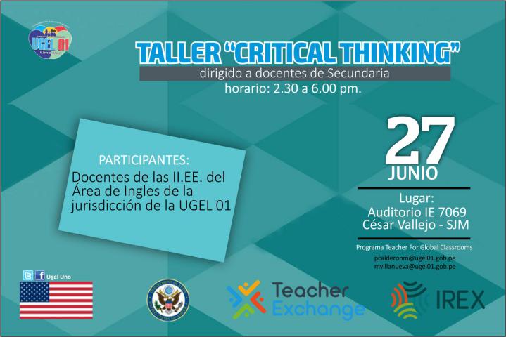 Taller “critical thinking” para docentes de inglés