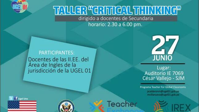 Taller “critical thinking” para docentes de inglés