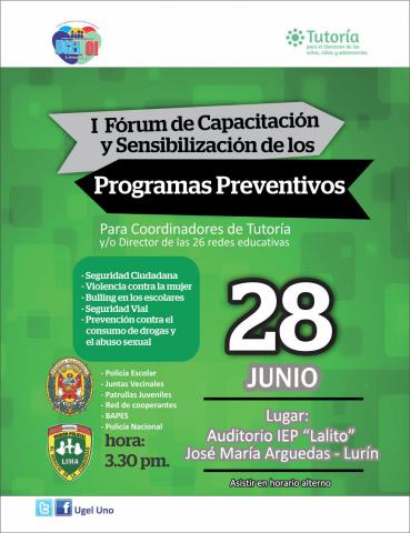 I forum de capacitación y sensibilización de los programas preventivos - toe