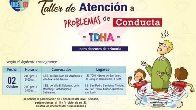 Taller “atención a problemas de conducta” para docentes de primaria