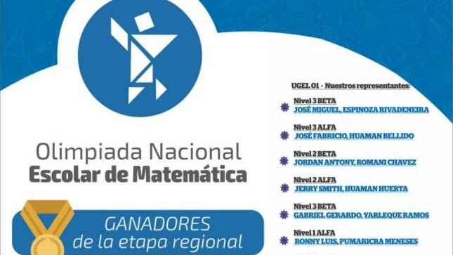 Estudiantes ganadores de etapa regional - onem 2018