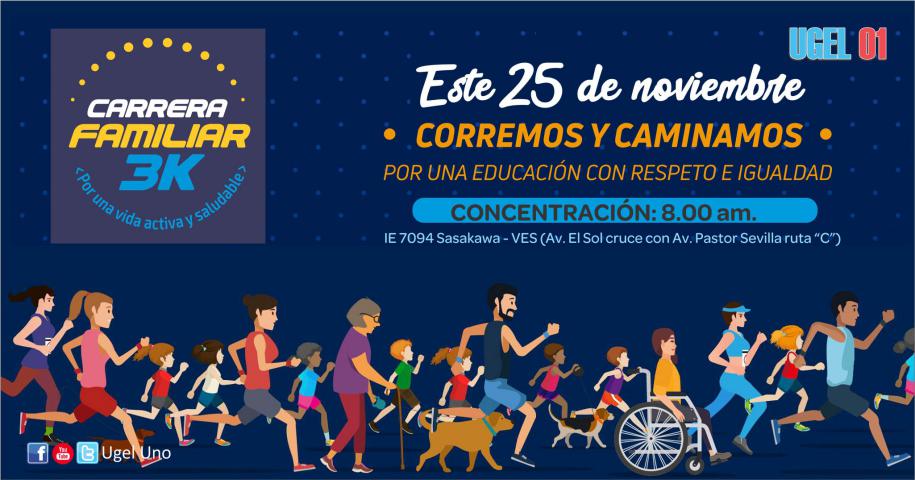 Participa de carrera familiar 3k este 25 de noviembre