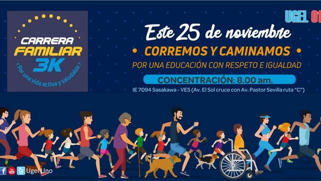 Participa de carrera familiar 3k este 25 de noviembre
