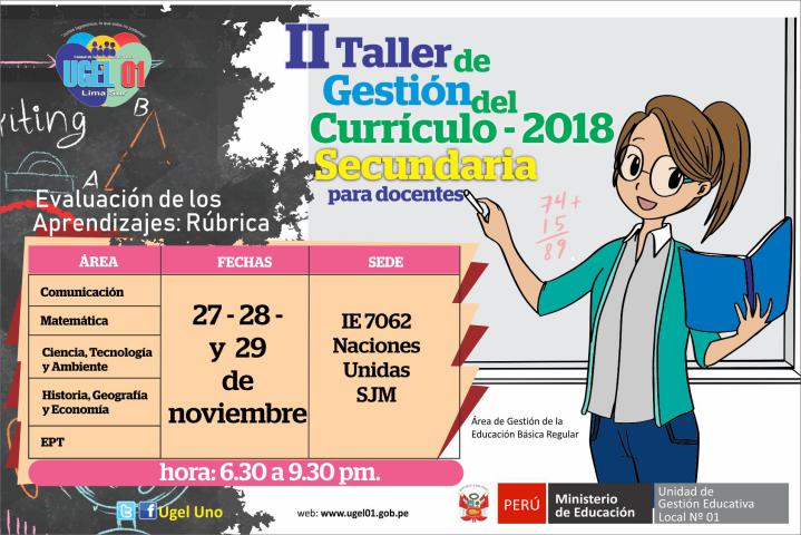 Ii taller de gestión del currículo – educación secundaria
