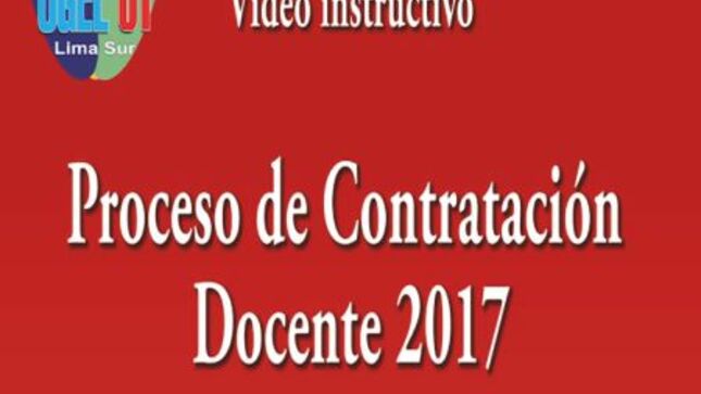 Vídeo instructivo - proceso de contratación docente 2017