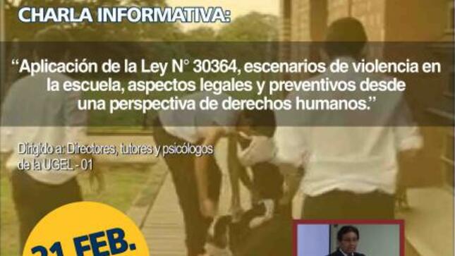 Fiscalía capacitará a docentes de ugel 01 para prevenir violencia escolar y familiar
