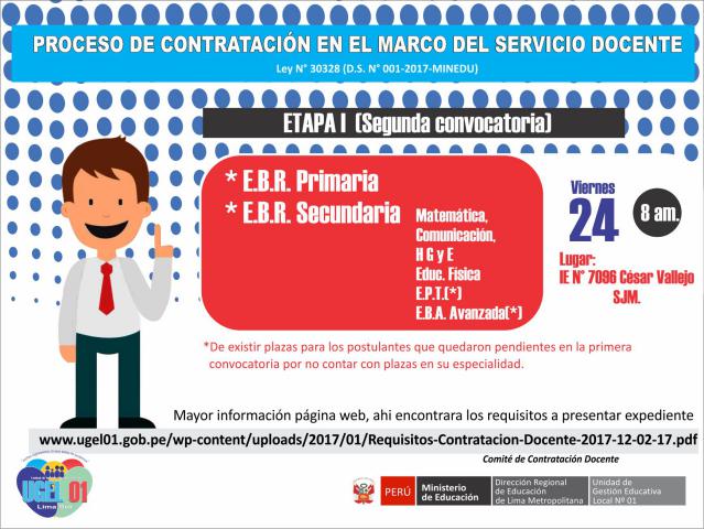 Etapa i (2da convocatoria) - contratación del servicio docente