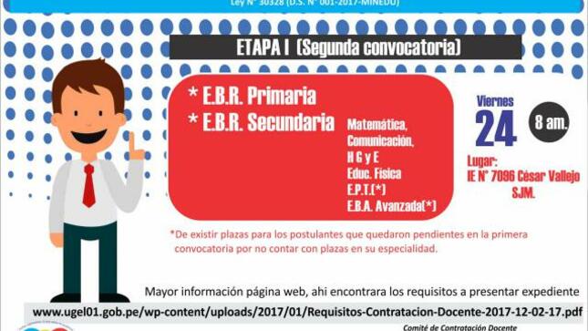 Etapa i (2da convocatoria) - contratación del servicio docente