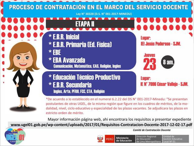 Ii etapa contratación servicio docente