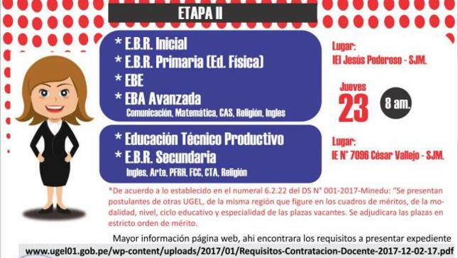 Ii etapa contratación servicio docente