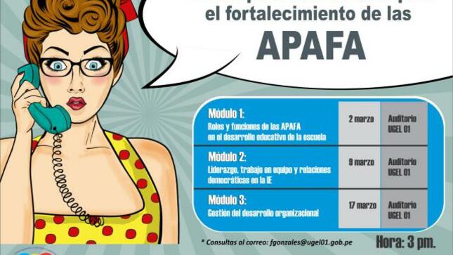 Cronograma: talleres para el fortalecimiento de las apafa