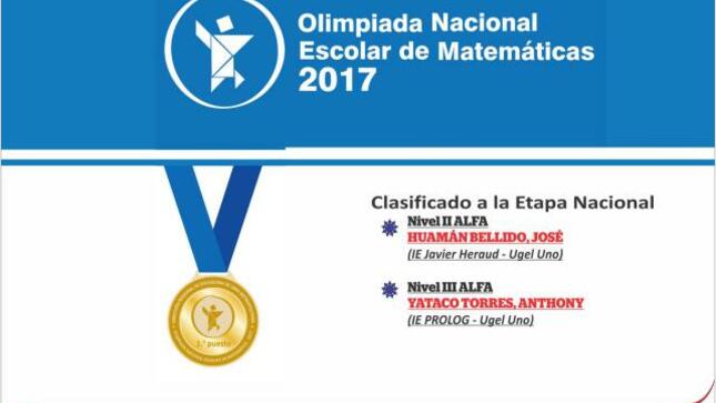 Clasificamos a la etapa nacional onem 2017