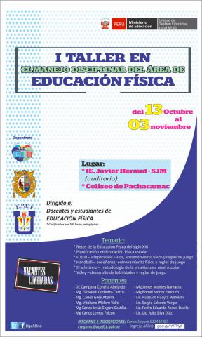 I taller de capacitación en el manejo disciplinar de educación física