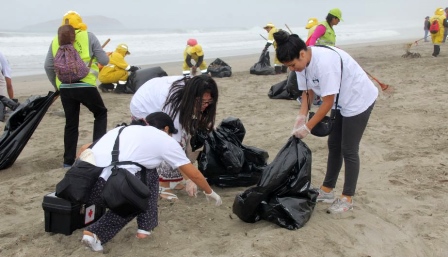 Estudiantes limpiaron 7 kilómetros de playa en el sur