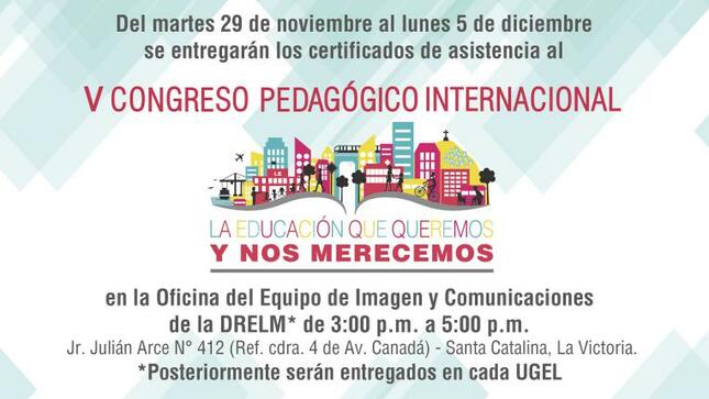 Drelm entrega certificados del v congreso pedagógico internacional