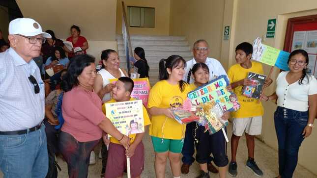 Alcalde Reedy Bancayan Palomino, tuvo un encuentro con la familia CEBE San Juan Bosco