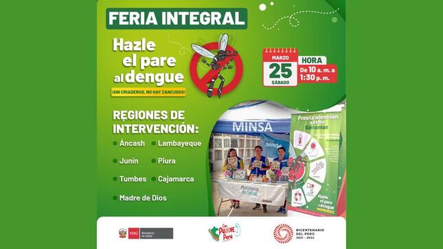 Minsa y regiones organizan feria integral de prevención y servicios contra el dengue