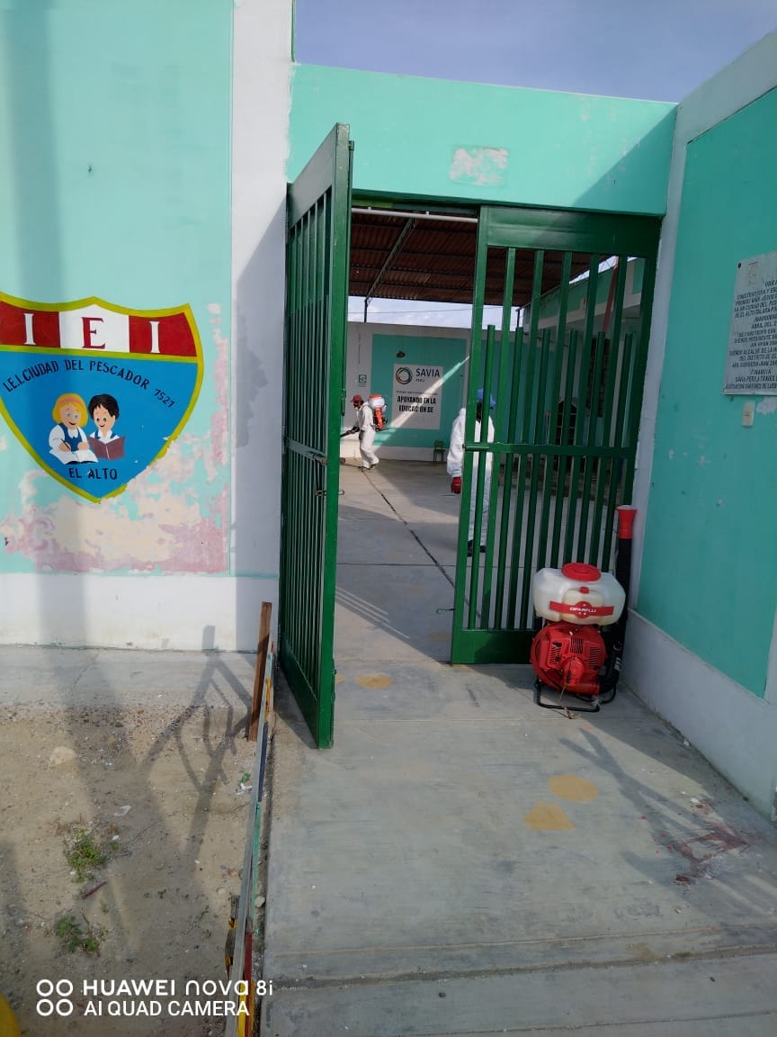 Se inicia campaña de fumigación en centros educativos del Distrito El Alto caleta Cabo Blanco