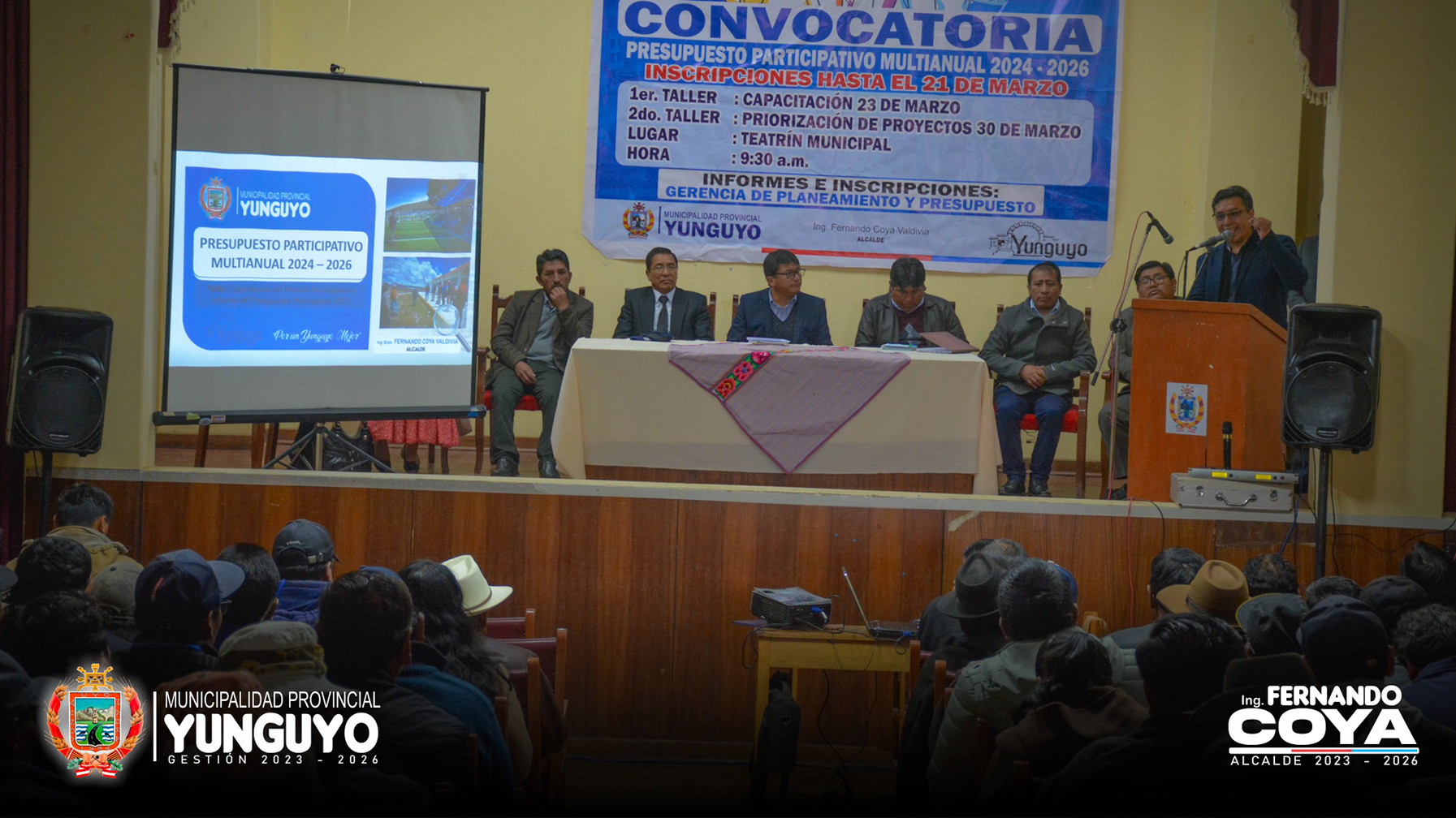 La Municipalidad Provincial de Yunguyo Desarrollo el primer taller de presupuesto Participativo Multianual 2024-2026