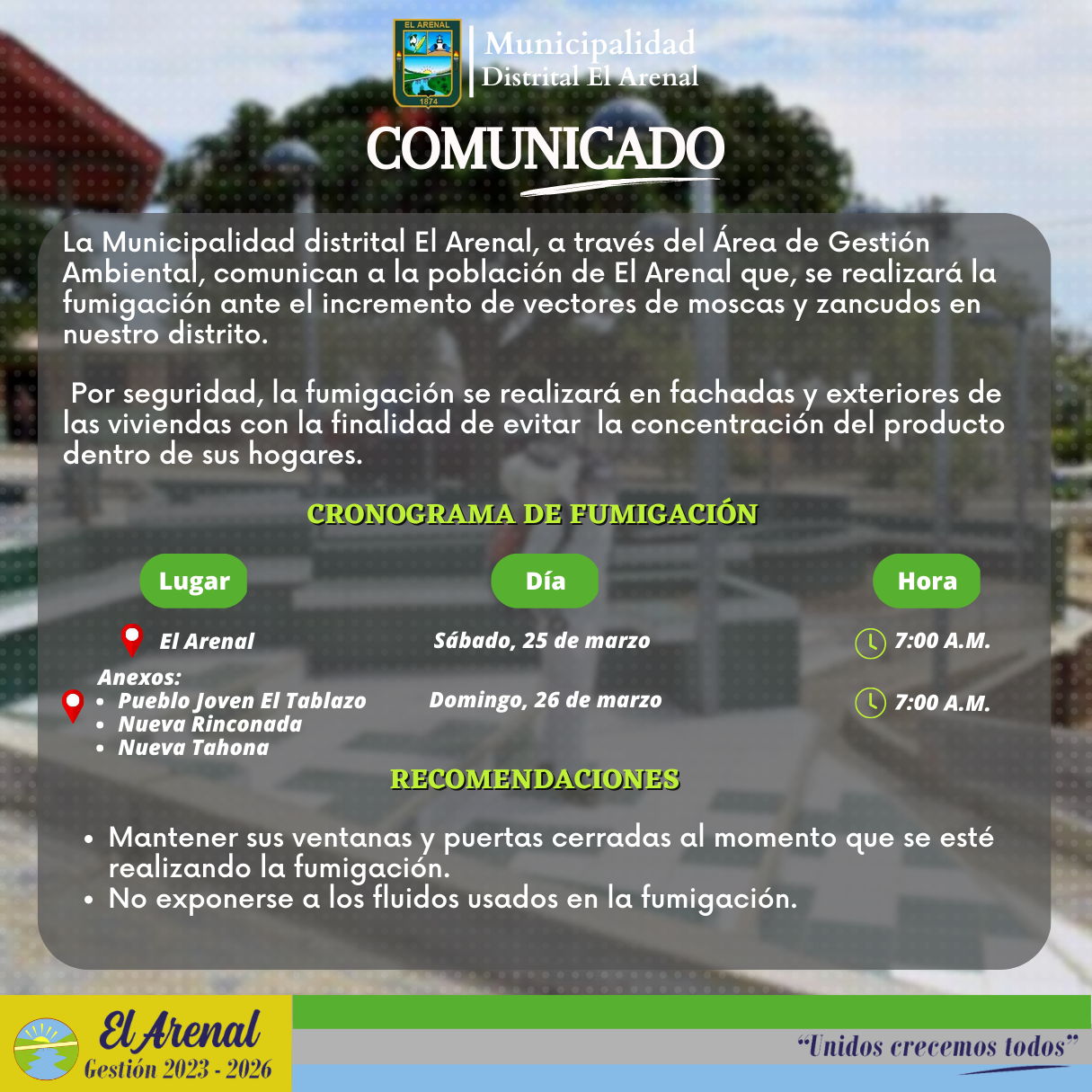 Comunicado Fumigación