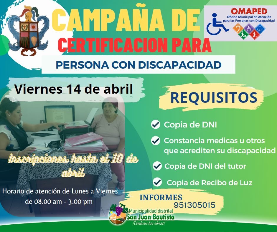 Campaña de certificación para personas con discapacidad