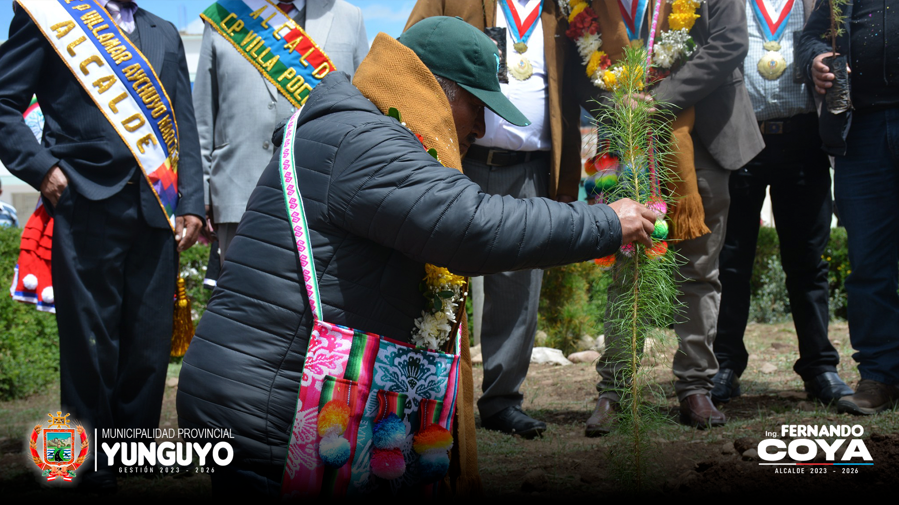 Municipio de Yunguyo y PEBLT realizaron el lanzamiento de plantación de Pinos Hongeros